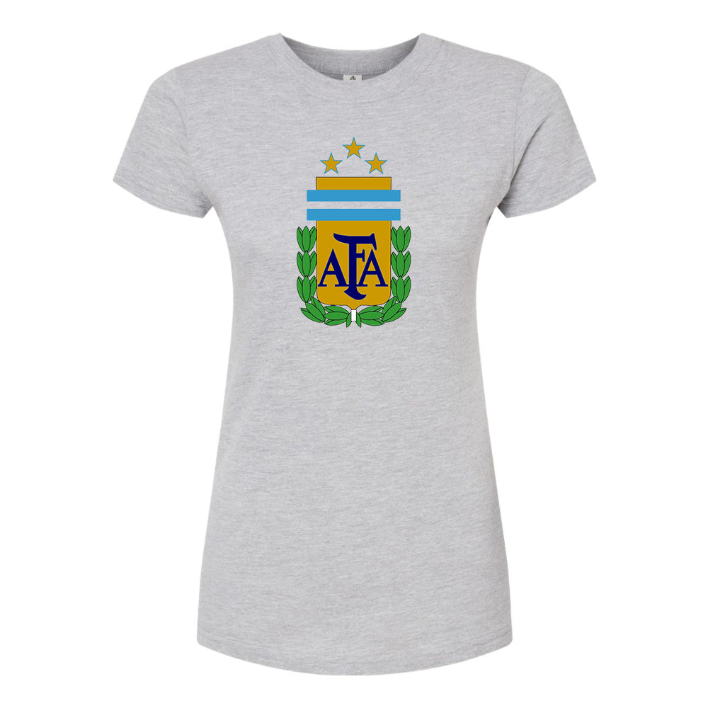 Women's Argentina National Soccer Team Round Neck T-Shirt