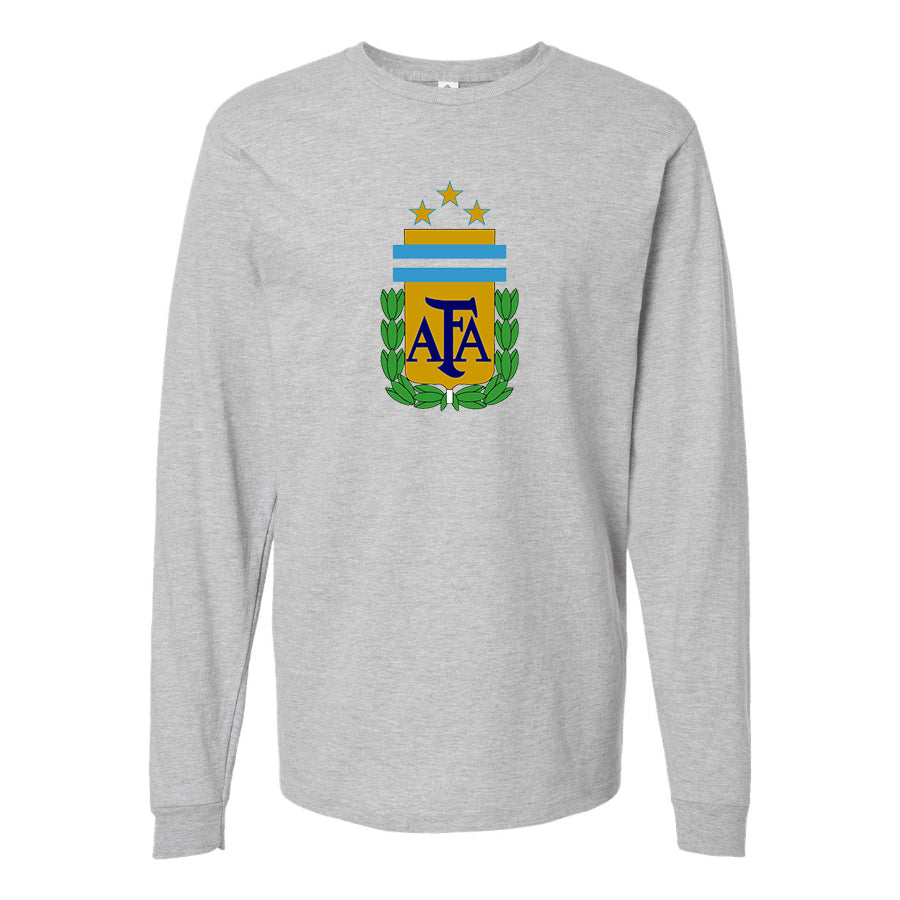 Men's Argentina National Soccer Team Cotton Long Sleeve T-Shirt