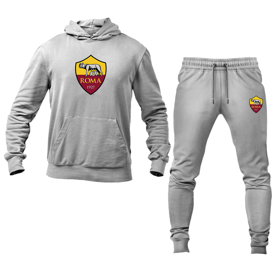 Men's AS Roma FC Logo Hoodie Joggers Set