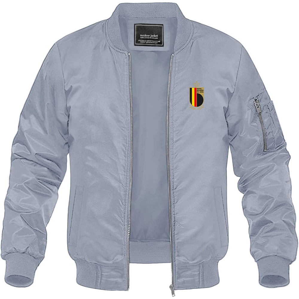 Men's Belgium National Soccer Team Lightweight Bomber Jacket Windbreaker Softshell Varsity Jacket Coat