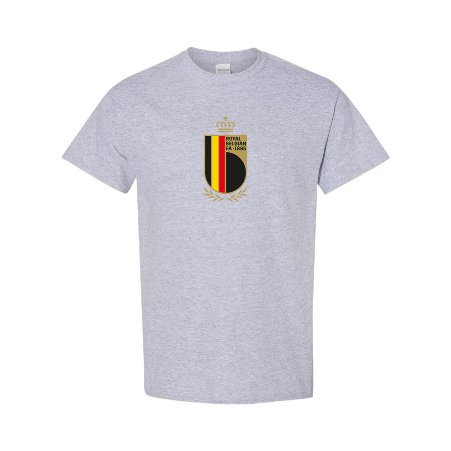 Youth Kids Belgium National Soccer Team Cotton T-Shirt