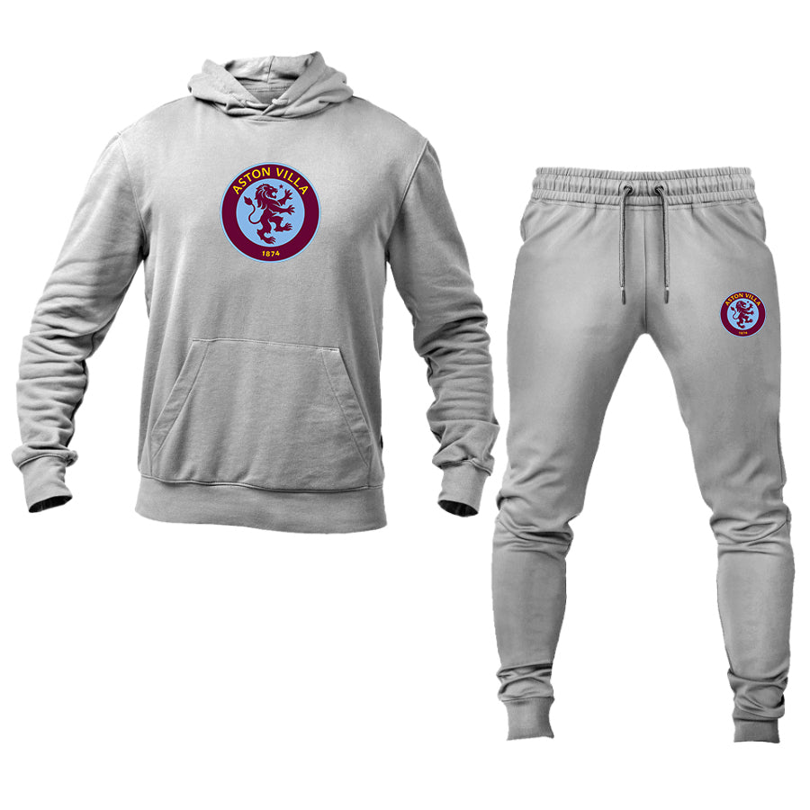 Men's Aston Villa FC Logo Hoodie Joggers Set