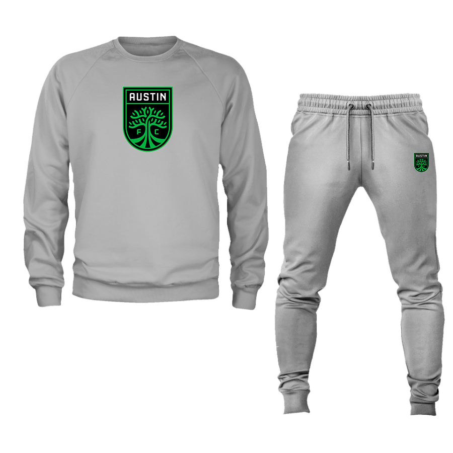 Men's Austin FC Logo Crewneck Sweatshirt Joggers Suit