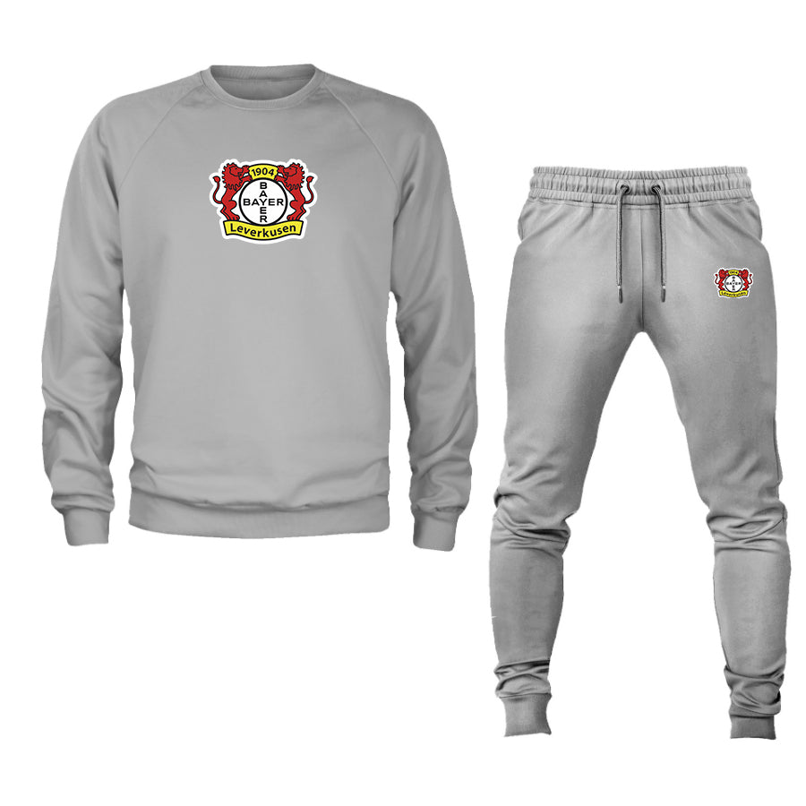 Men's Bayer Leverkusen FC Logo Crewneck Sweatshirt Joggers Suit