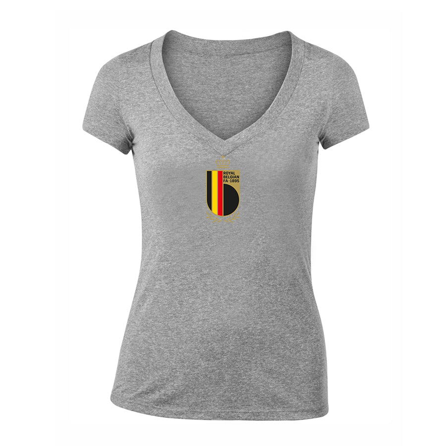 Women's Belgium National Soccer Team V-Neck T-Shirt