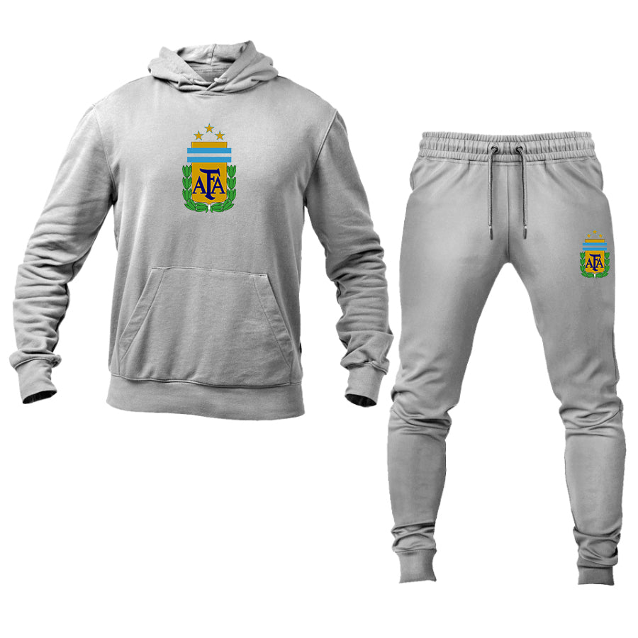 Men's Argentina National Soccer Team Logo Hoodie Joggers Set