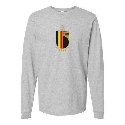 Men's Belgium National Soccer Team Cotton Long Sleeve T-Shirt