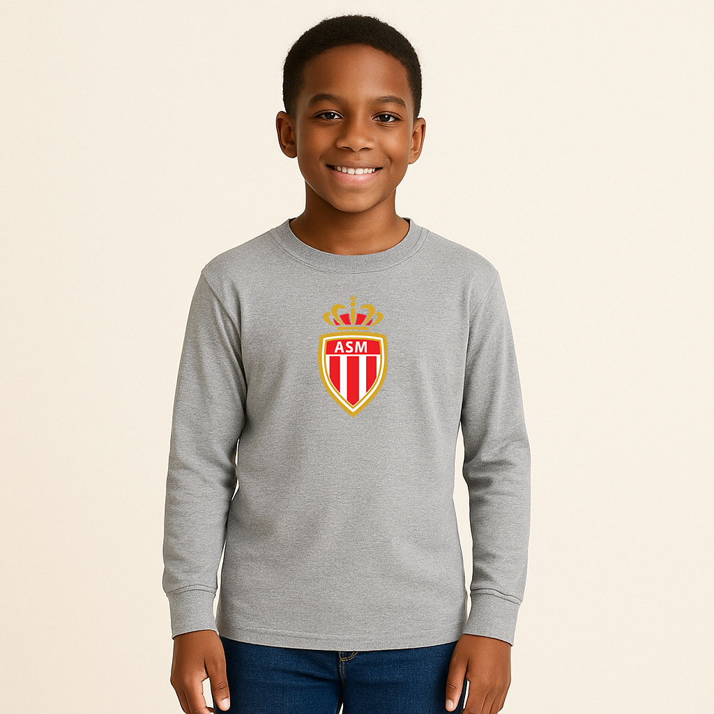 Youth Kids AS Monaco FC Long Sleeve T-Shirt
