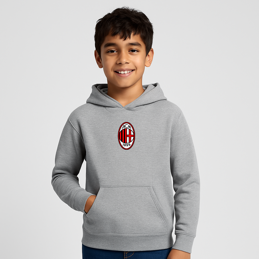Youth Kids AC Milan Soccer Pullover Hoodie