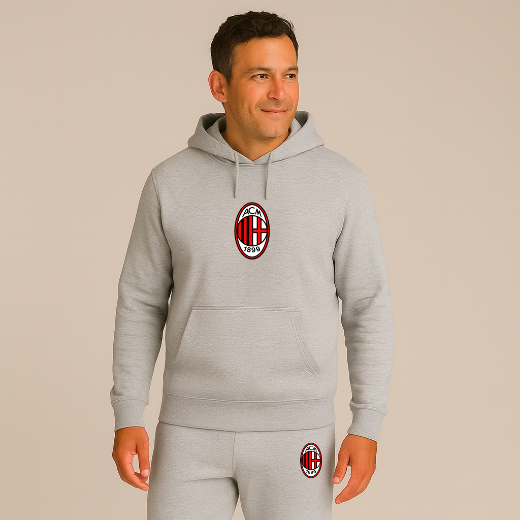Men’s AC Milan Soccer Logo Hoodie Joggers Set