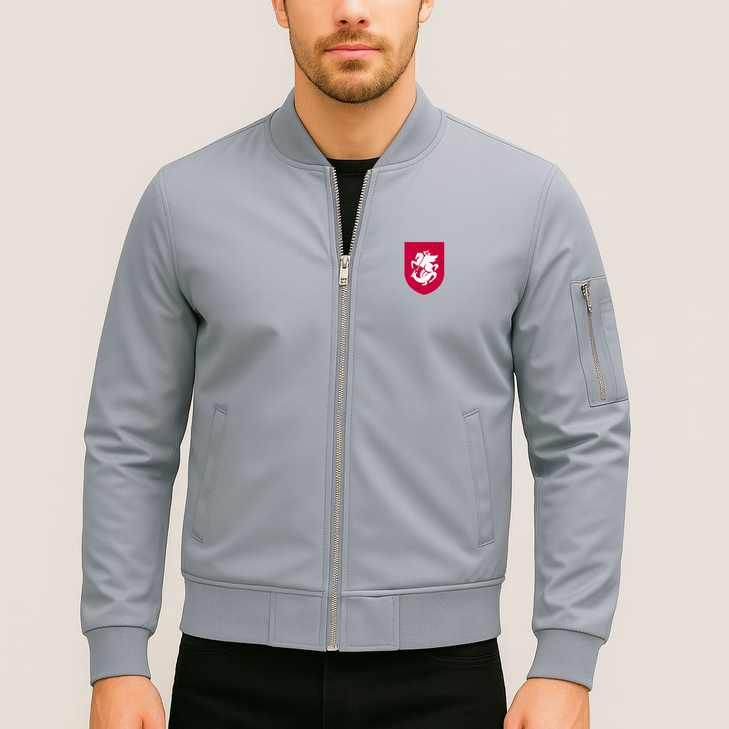 Men's Georgia National Soccer Team Lightweight Bomber Jacket Windbreaker Softshell Varsity Jacket Coat