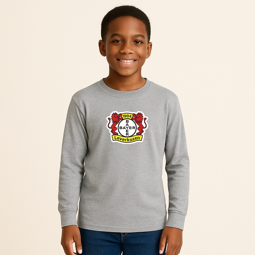 Youth Kids Bayer Leverkusen FC Long Sleeve T-Shirt