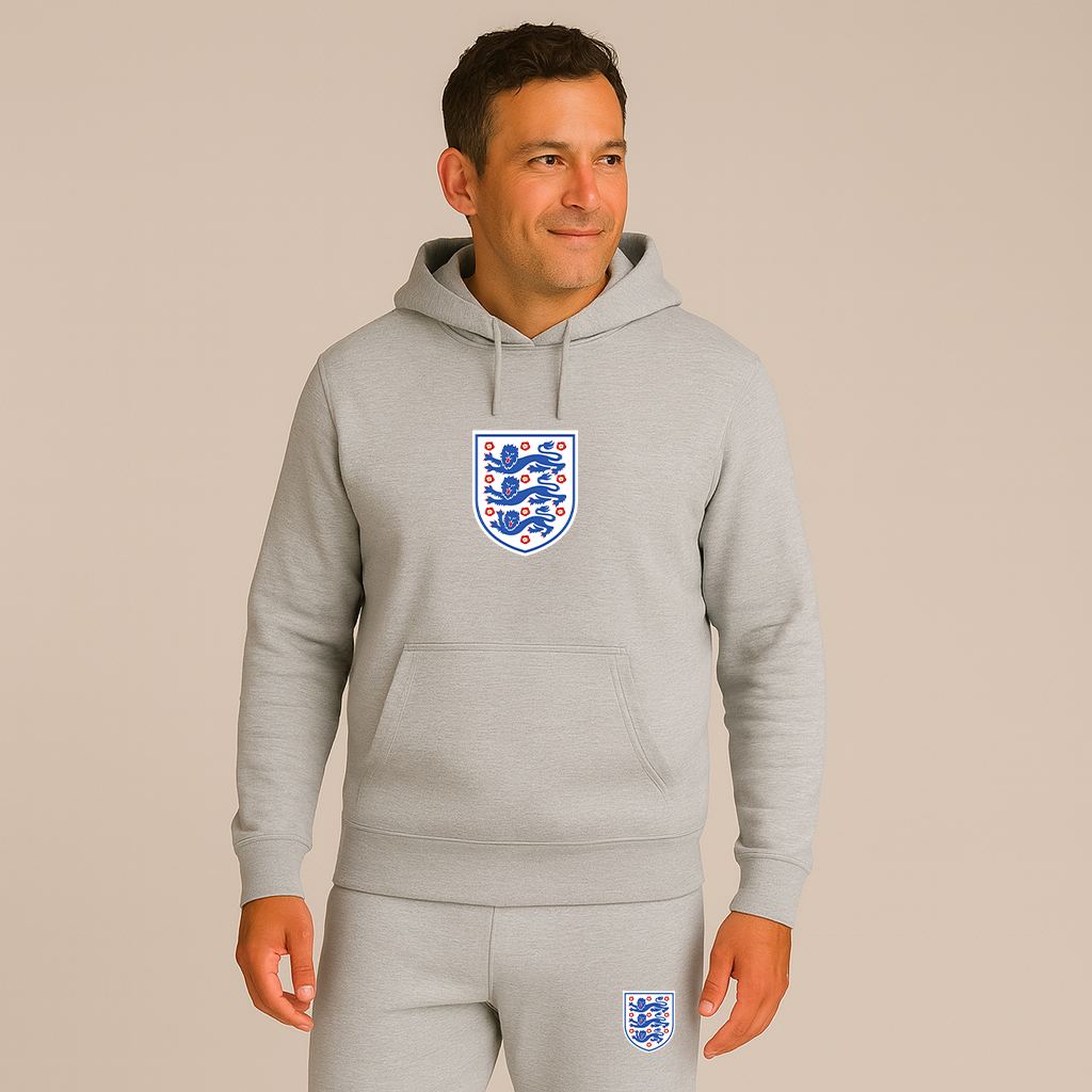 Men's England National Football Team Logo Hoodie Joggers Set