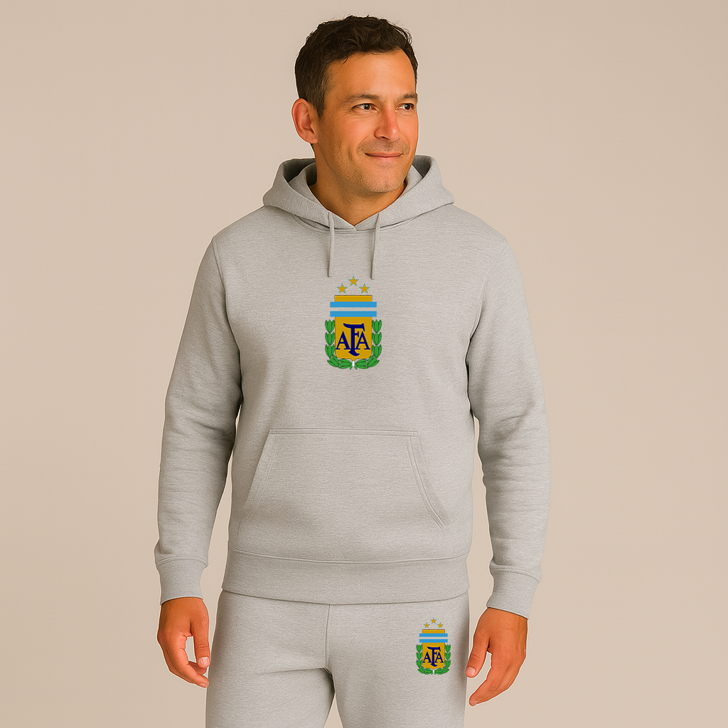 Men's Argentina National Soccer Team Logo Hoodie Joggers Set