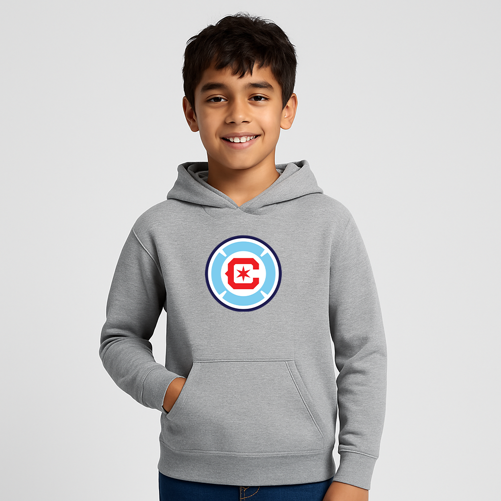 Youth Kids Chicago Fire Soccer Pullover Hoodie