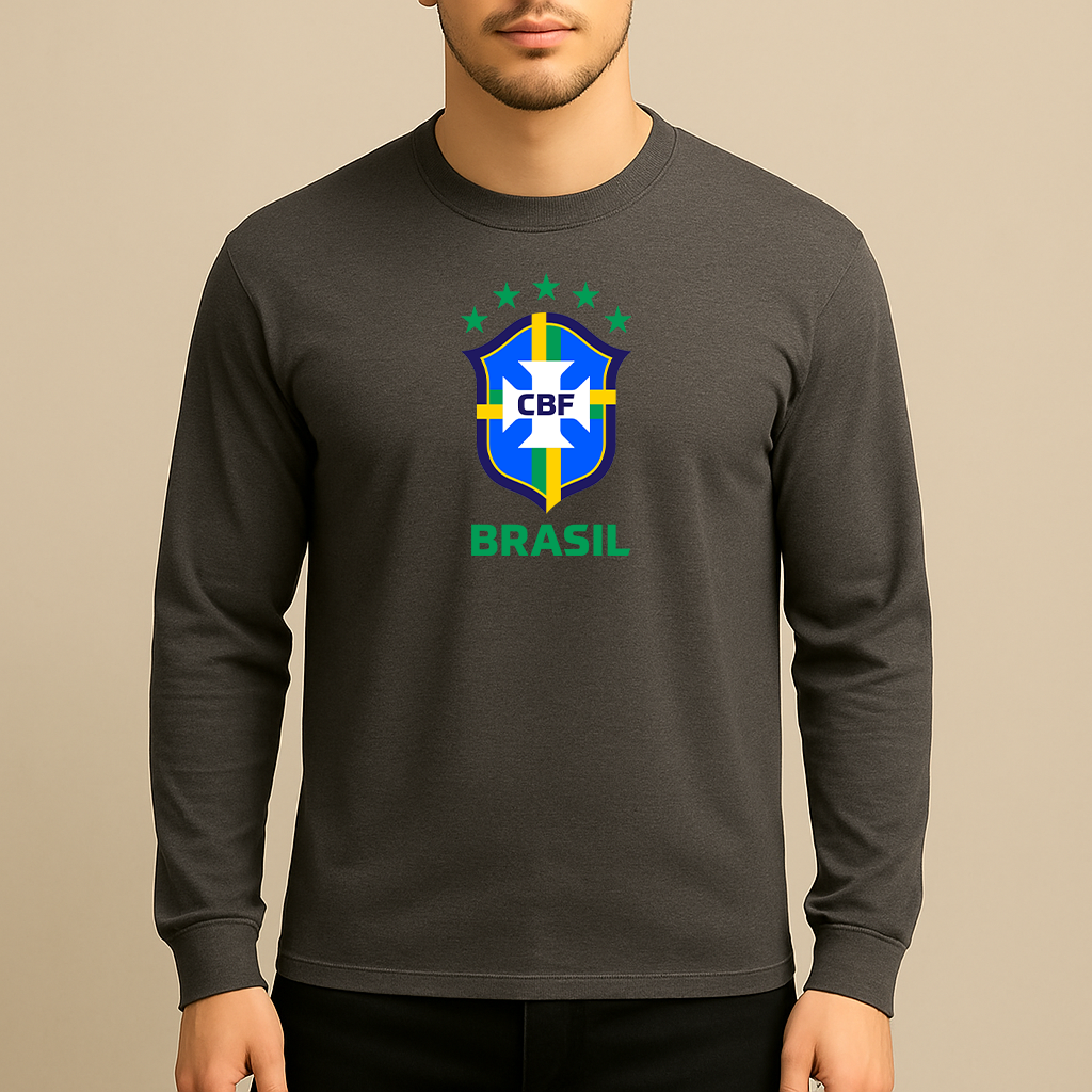 Men's Brasil National Soccer Team Long Sleeve T-Shirt