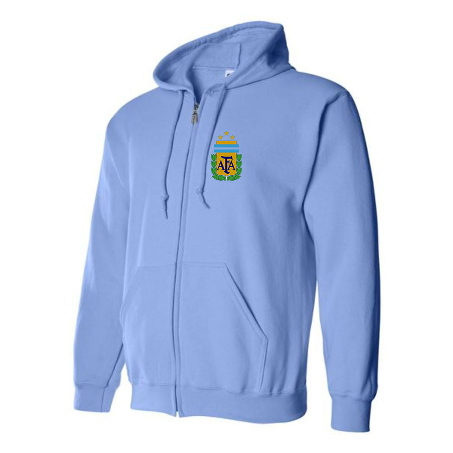 Men's Argentina National Soccer Team Zipper Hoodie