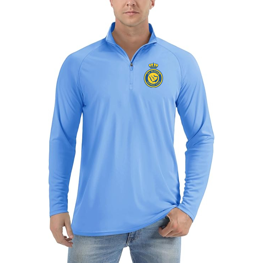 Men’s Al Nassr FC - Lightweight Quarter-Zip Athletic Shirt – Long Sleeve Performance Wear