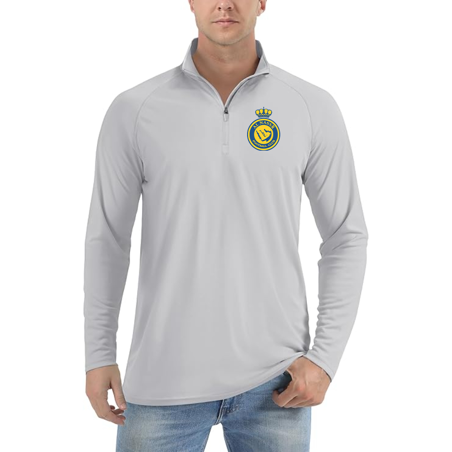 Men’s Al Nassr FC - Lightweight Quarter-Zip Athletic Shirt – Long Sleeve Performance Wear