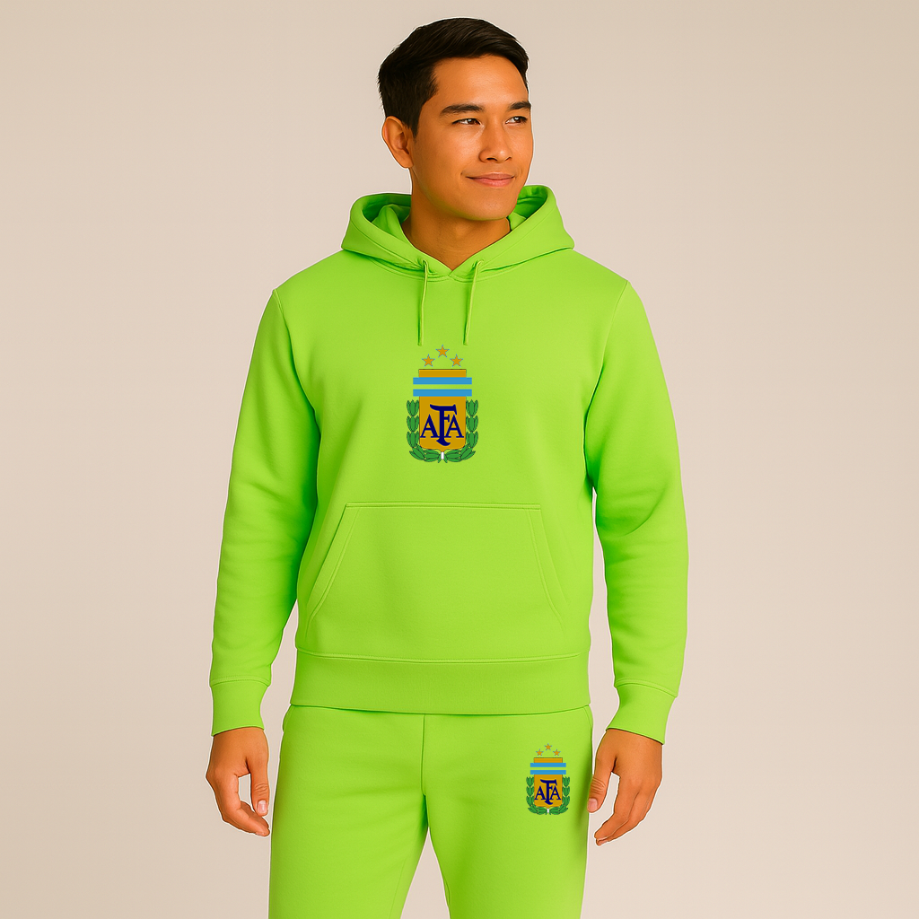 Men's Argentina National Soccer Team Logo Hoodie Joggers Set