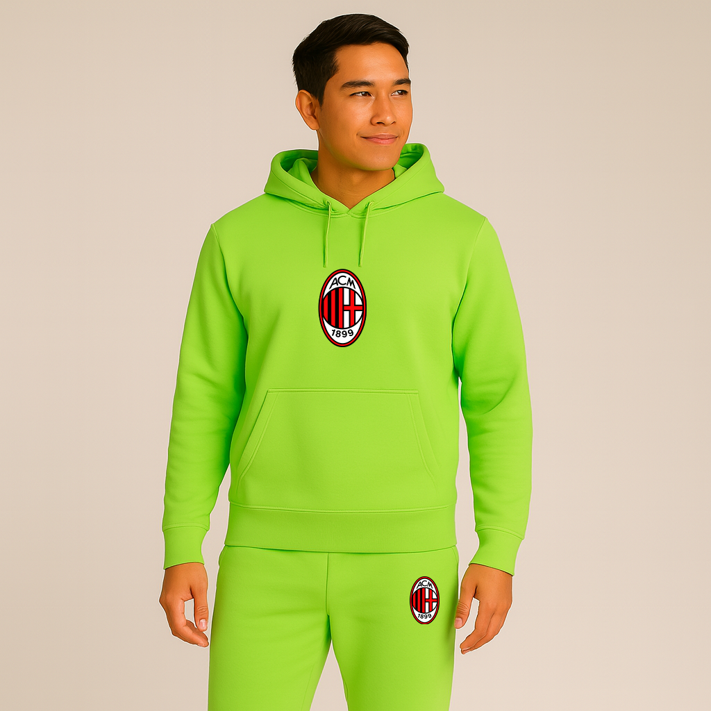 Men’s AC Milan Soccer Logo Hoodie Joggers Set