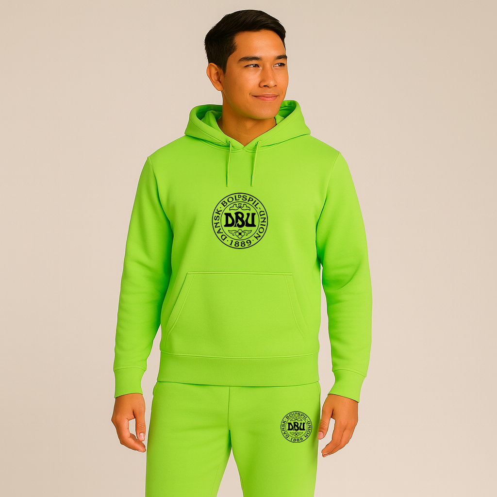 Men's Denmark Soccer Soccer Logo Hoodie Joggers Set