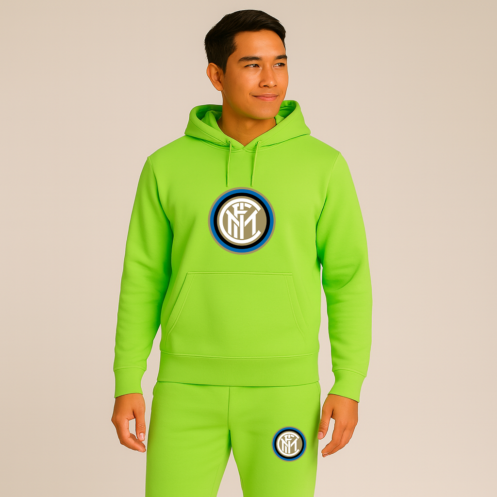 Men's Inter Milan Soccer Logo Hoodie Joggers Set