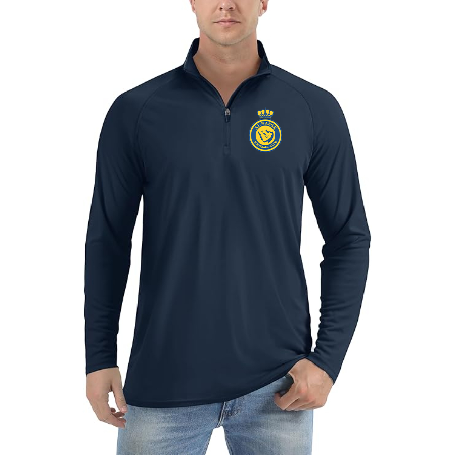 Men’s Al Nassr FC - Lightweight Quarter-Zip Athletic Shirt – Long Sleeve Performance Wear