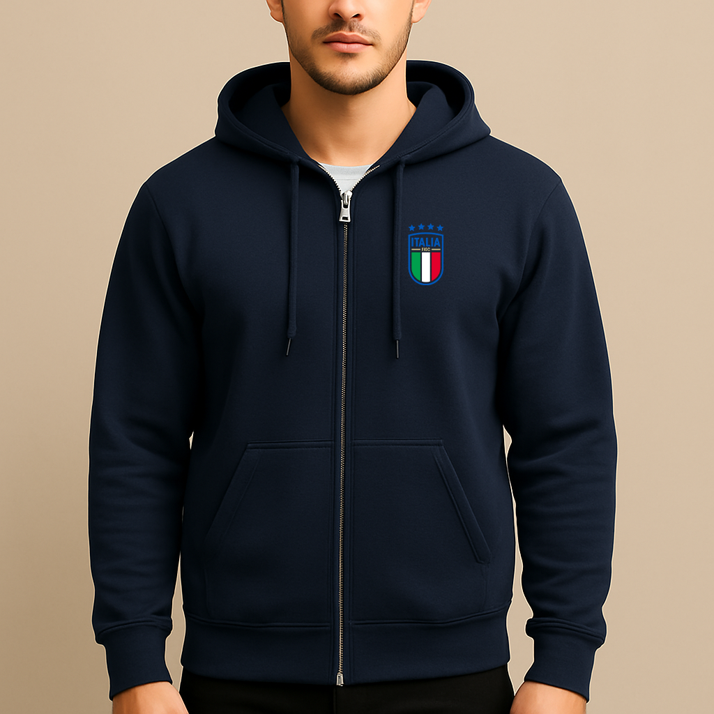 Men's Italy National Soccer Team Zipper Hoodie