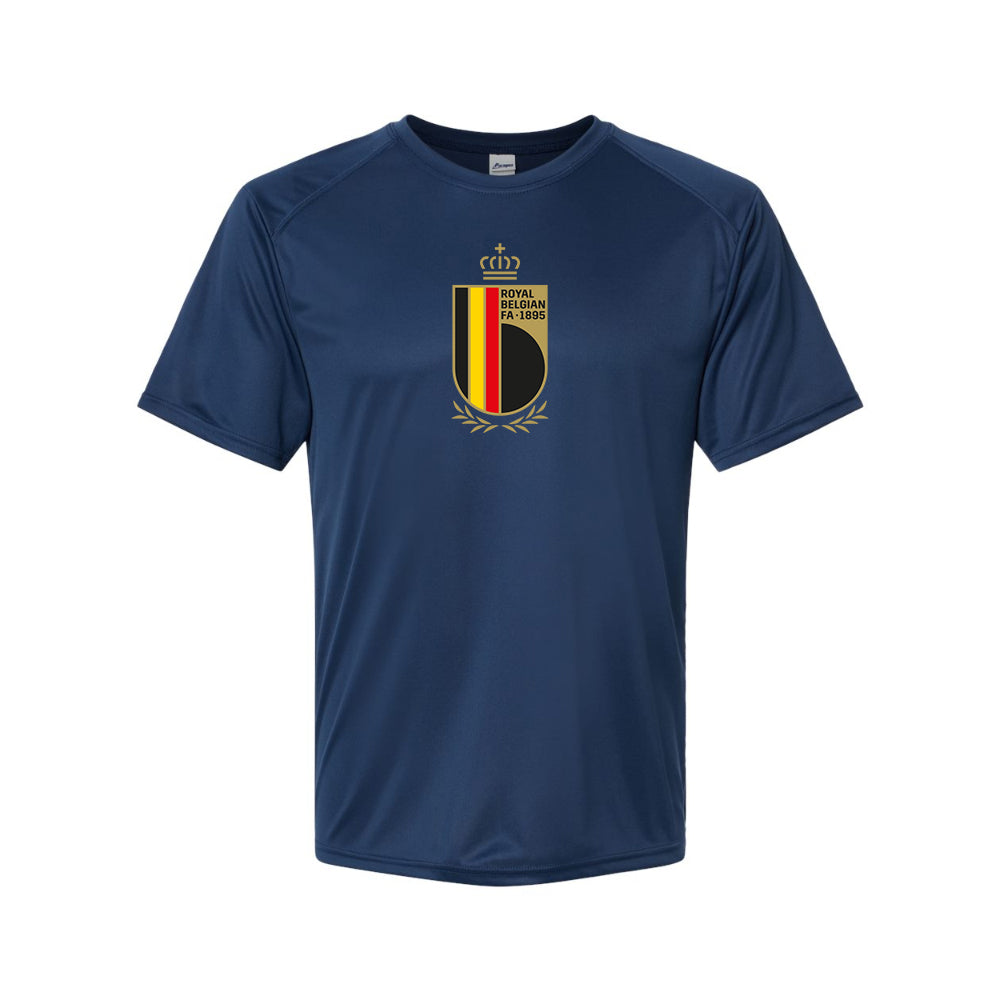 Youth Kids Belgium National Soccer Team Performance T-Shirt