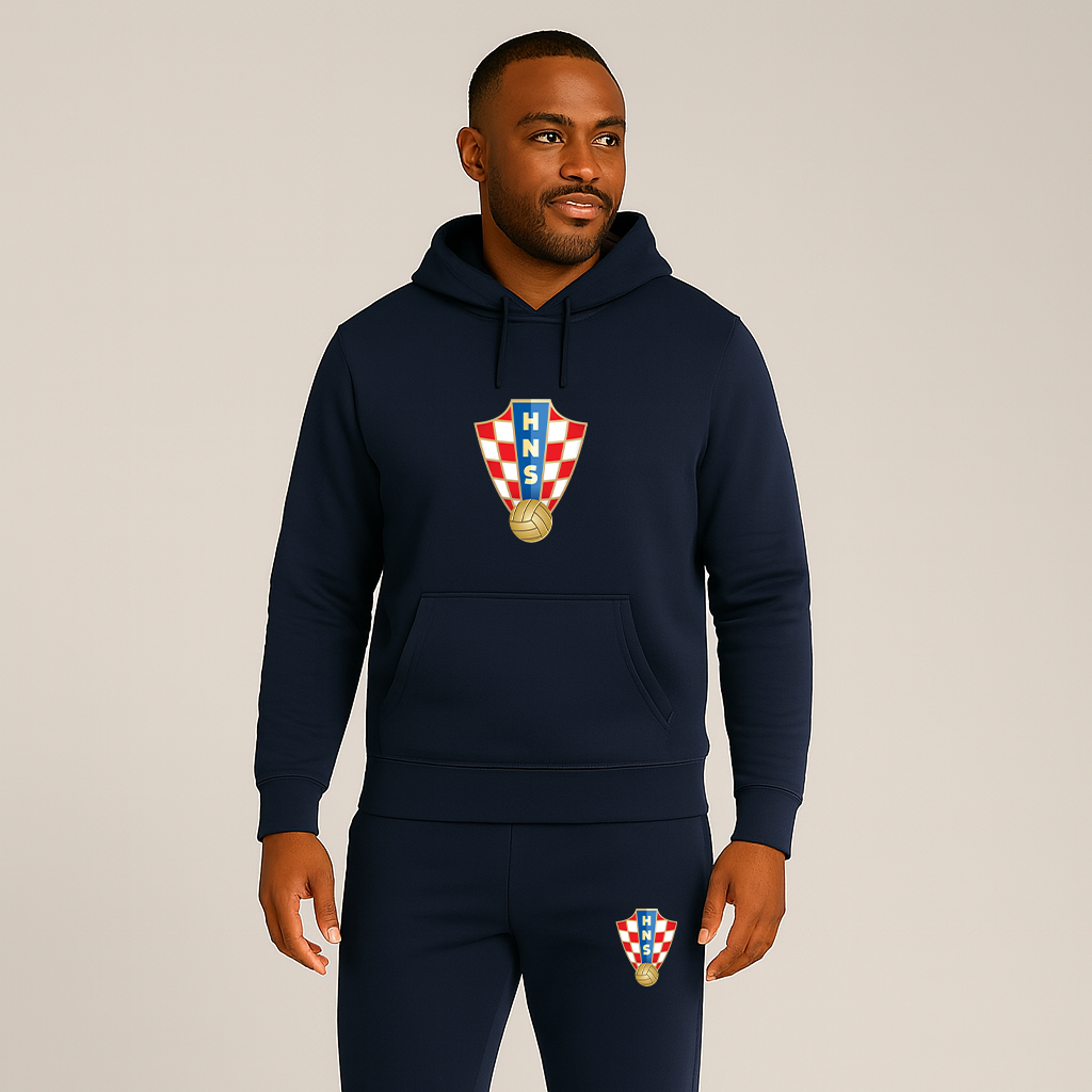 Men's Croatia National Soccer Team Hoodie Joggers Set