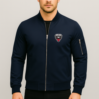 Men's  D.C. United FC Lightweight Bomber Jacket Windbreaker Softshell Varsity Jacket Coat