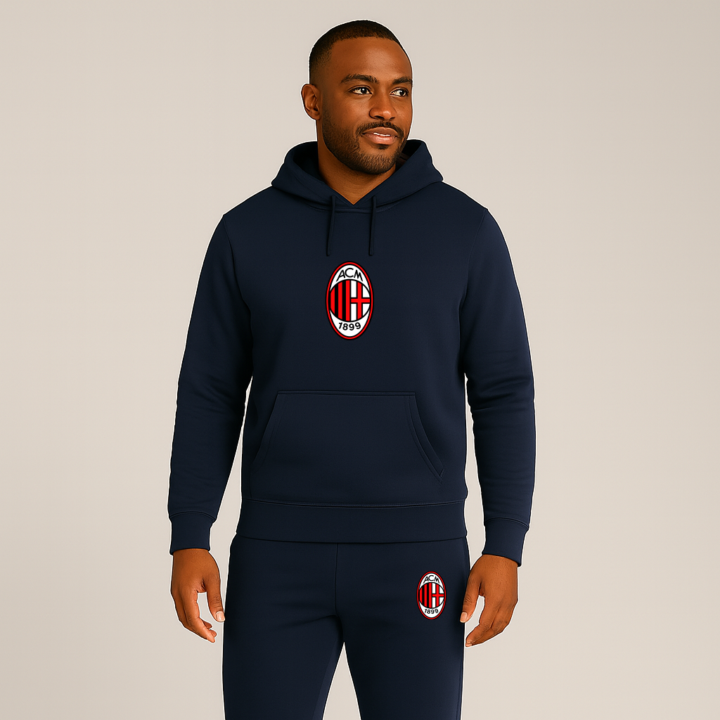 Men’s AC Milan Soccer Logo Hoodie Joggers Set