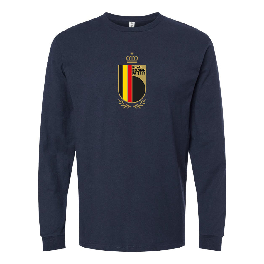 Youth Kids Belgium National Soccer Team Long Sleeve T-Shirt