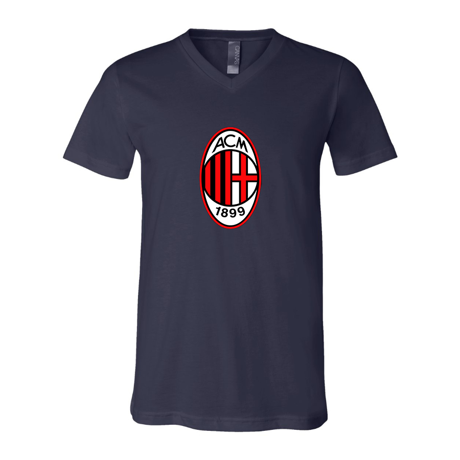 Men’s AC Milan Soccer- BELLA + CANVAS - Jersey V-Neck Tee - 3005
