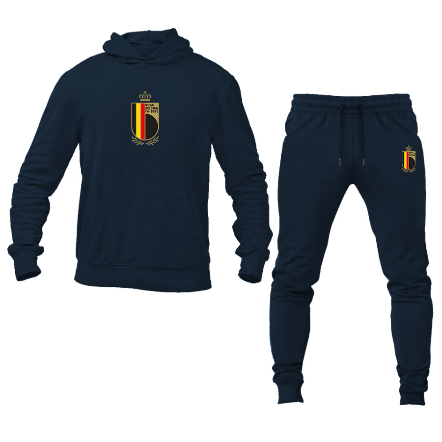 Men's Belgium National Soccer Team Logo Hoodie Joggers Set