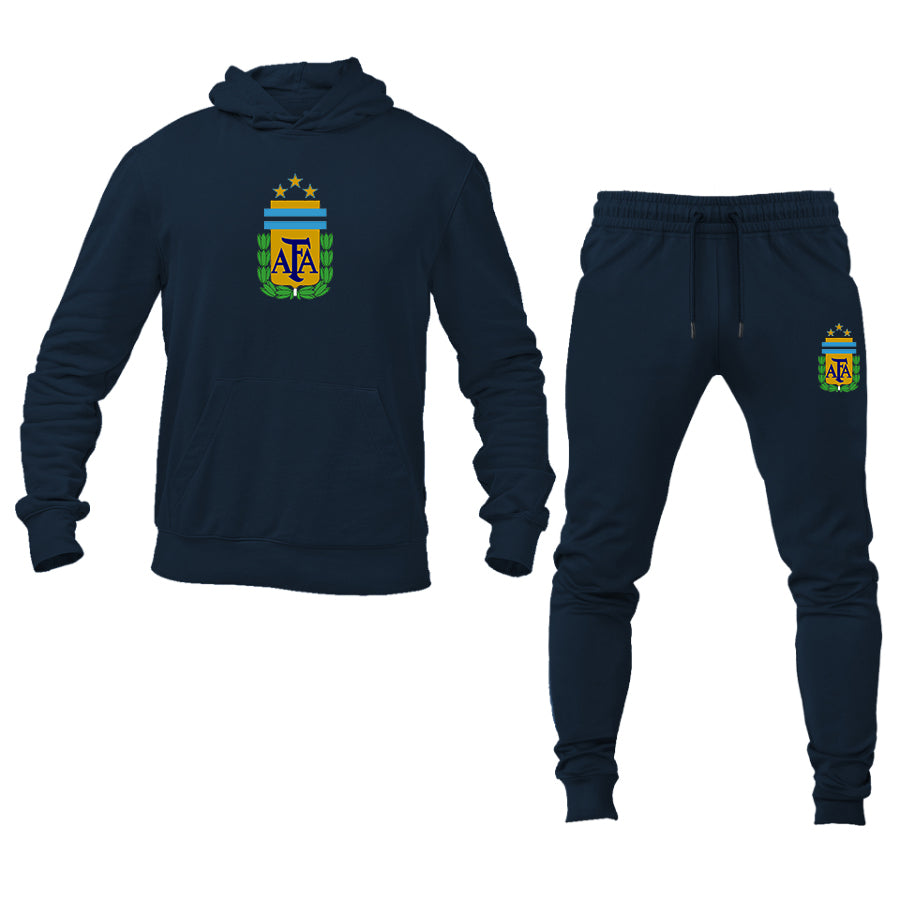 Men's Argentina National Soccer Team Logo Hoodie Joggers Set