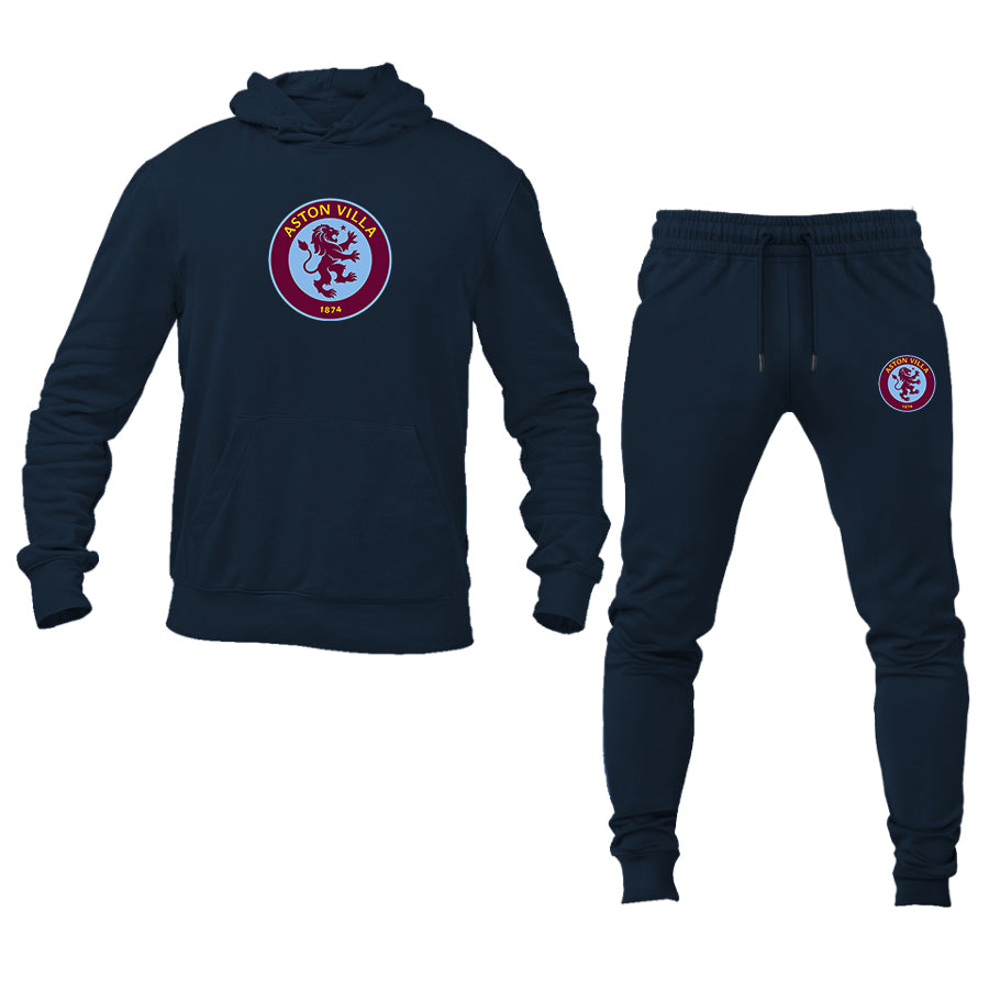 Men's Aston Villa FC Logo Hoodie Joggers Set