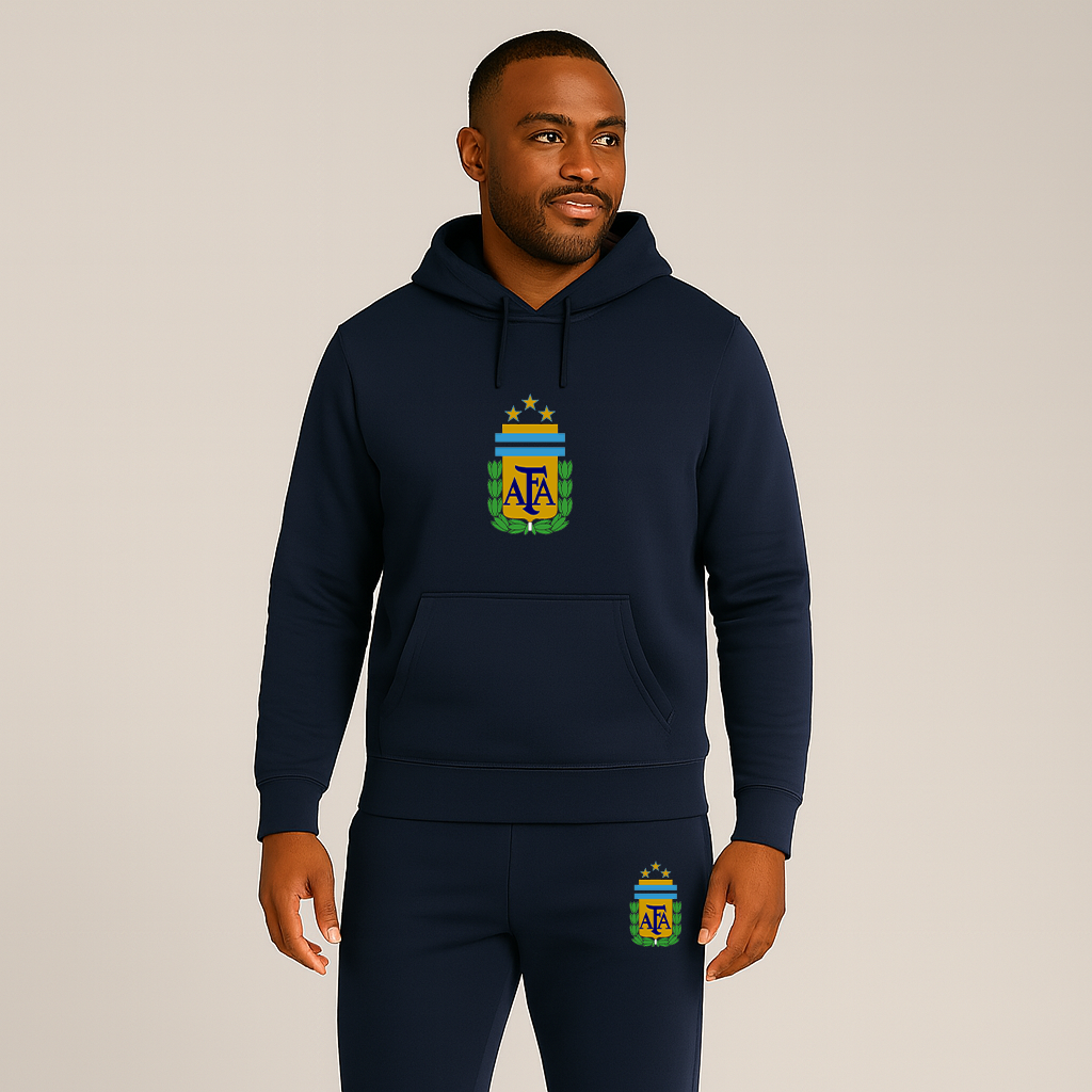Men's Argentina National Soccer Team Logo Hoodie Joggers Set