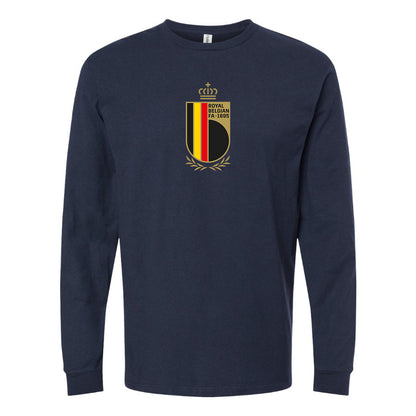 Men's Belgium National Soccer Team Cotton Long Sleeve T-Shirt