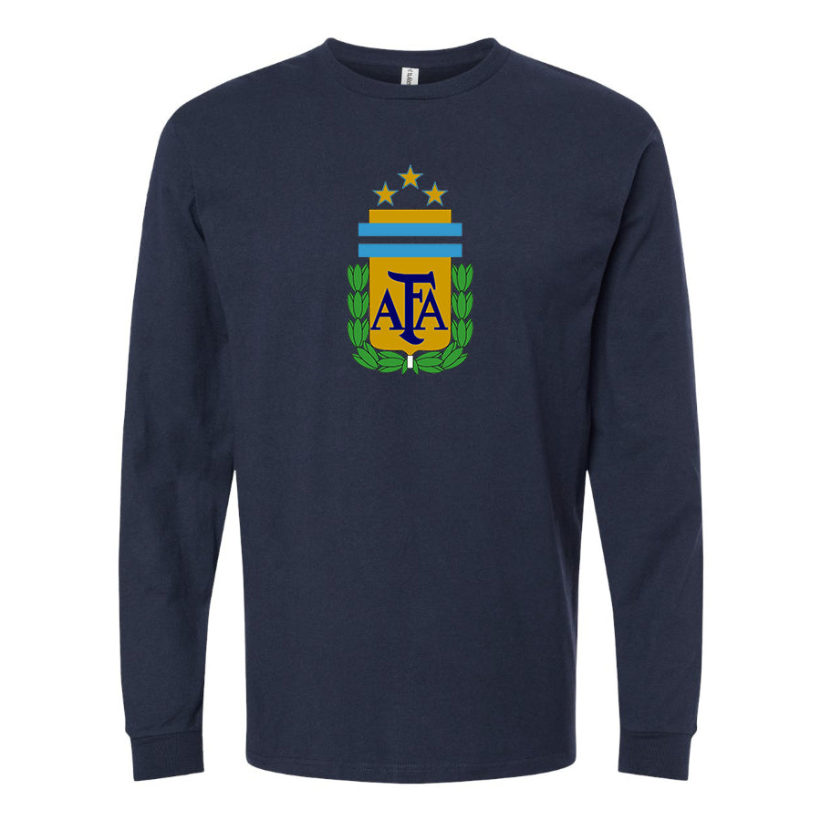 Men's Argentina National Soccer Team Cotton Long Sleeve T-Shirt