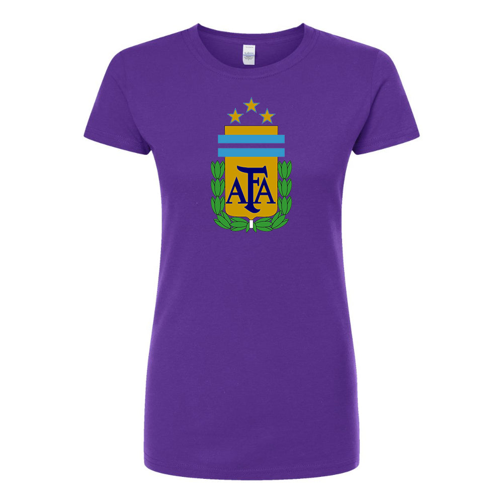 Women's Argentina National Soccer Team Round Neck T-Shirt