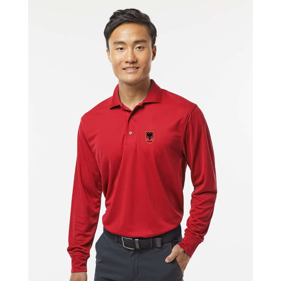 Men's Albania National Soccer Team - Paragon - Prescott Long Sleeve Polo - 110