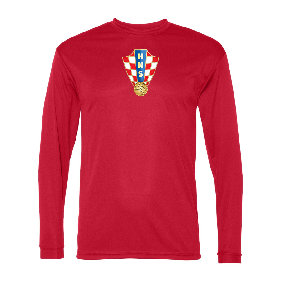 Men’s Croatia National Soccer Team Performance Long Sleeve T-Shirt