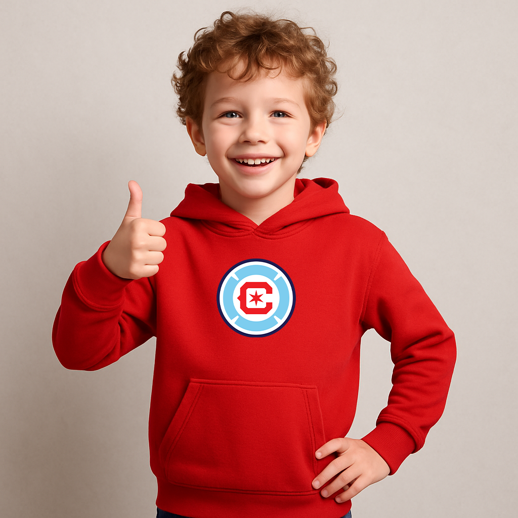 Youth Kids Chicago Fire Soccer Pullover Hoodie