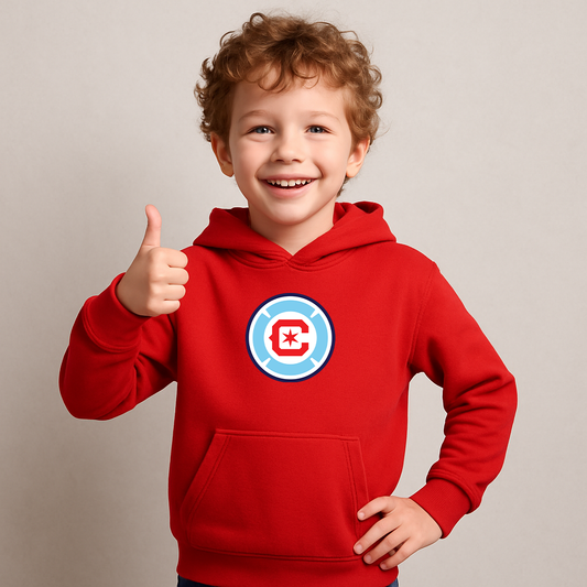 Youth Kids Chicago Fire Soccer Pullover Hoodie