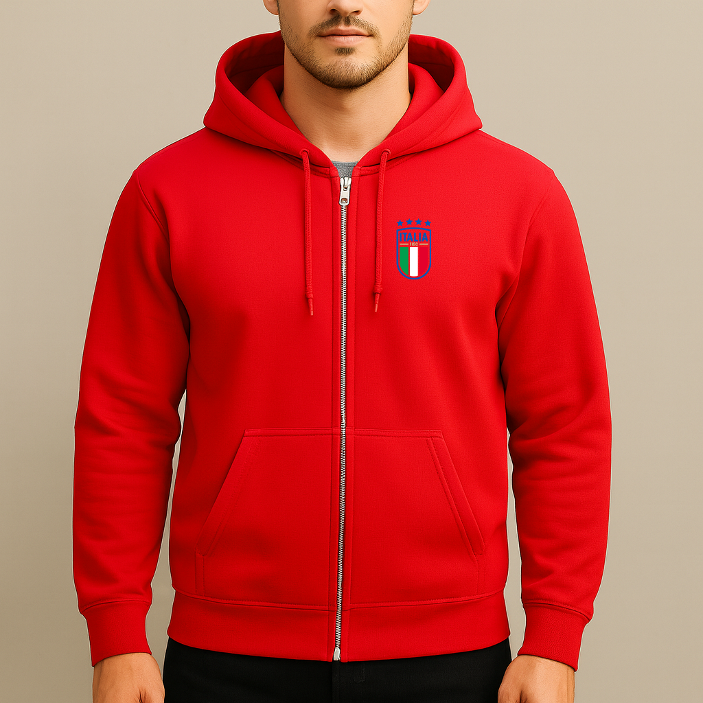 Men's Italy National Soccer Team Zipper Hoodie