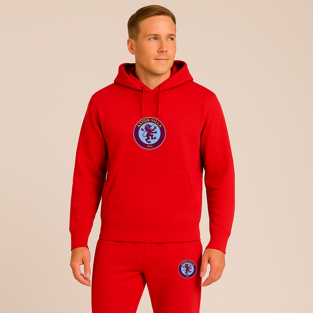 Men's Aston Villa FC Logo Hoodie Joggers Set