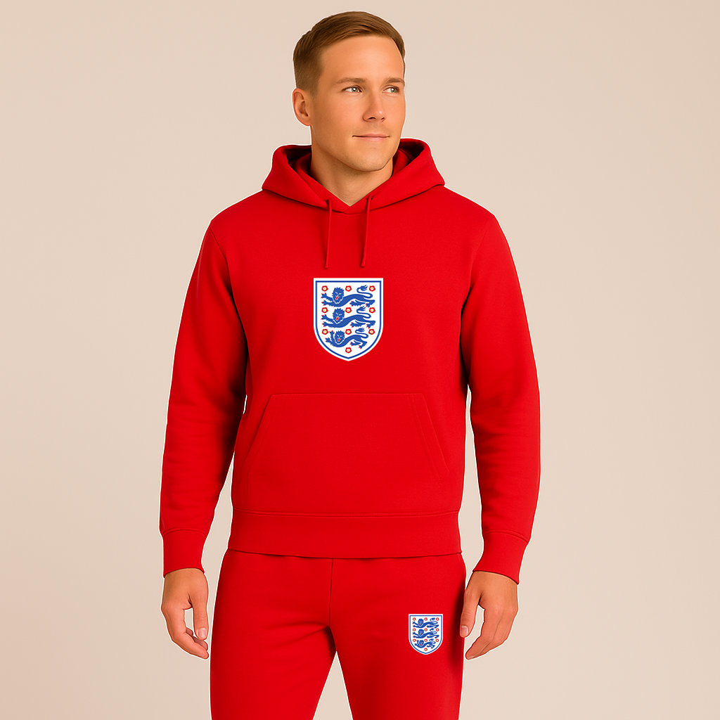 Men's England National Football Team Logo Hoodie Joggers Set