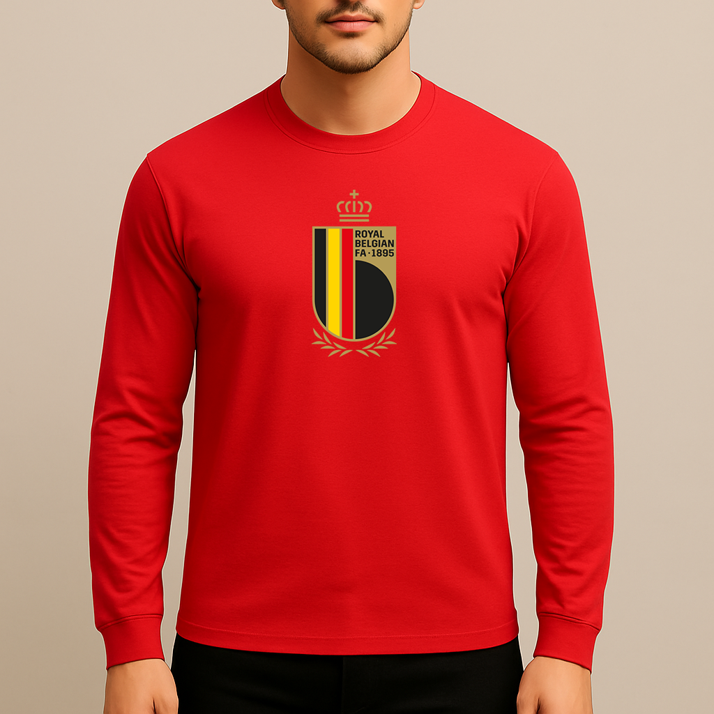 Men's Belgium National Soccer Team Long Sleeve T-Shirt
